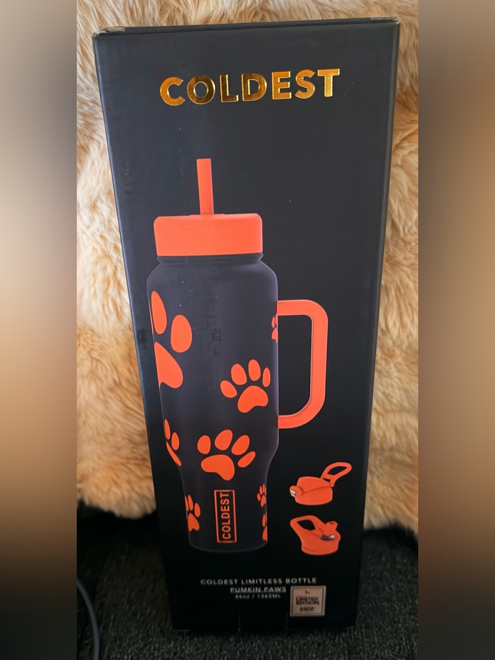 Coldest Limitless Ultra Bottle - Glowie Pumpkin Paws- 46oz